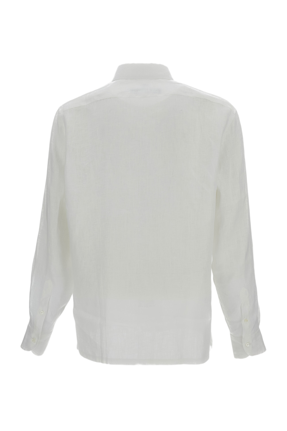 White Long-Sleeved Linen Shirt