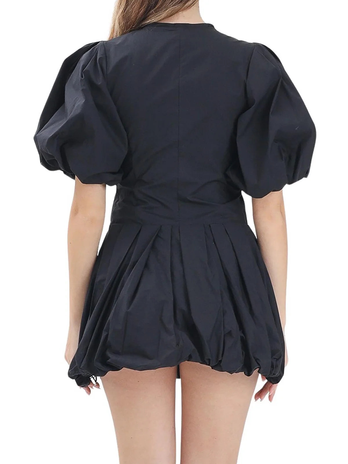 Black Oliver Cotton Balloon Dress