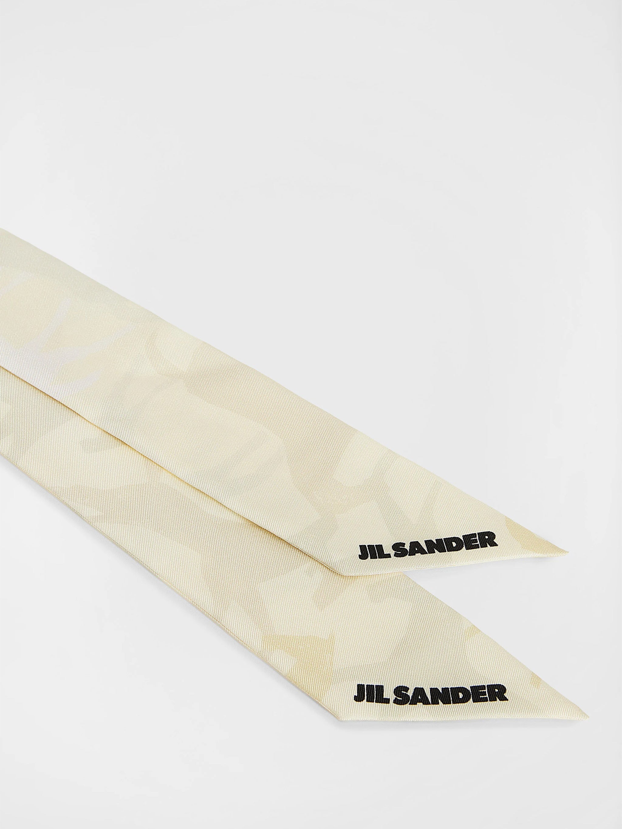 Beige Foulard Long Tapered Scarf