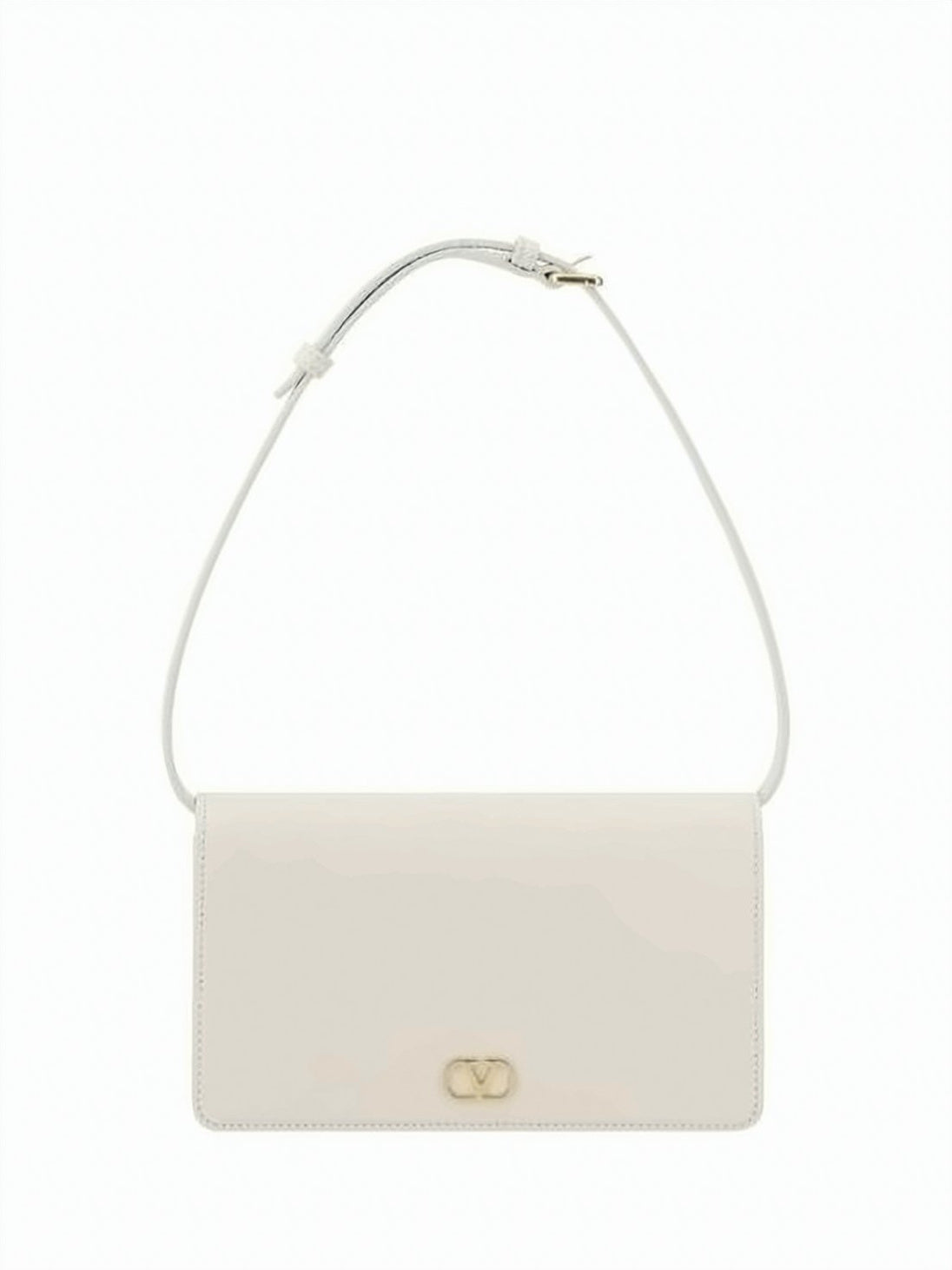 Structured White Calf Leather Shoulder Bag