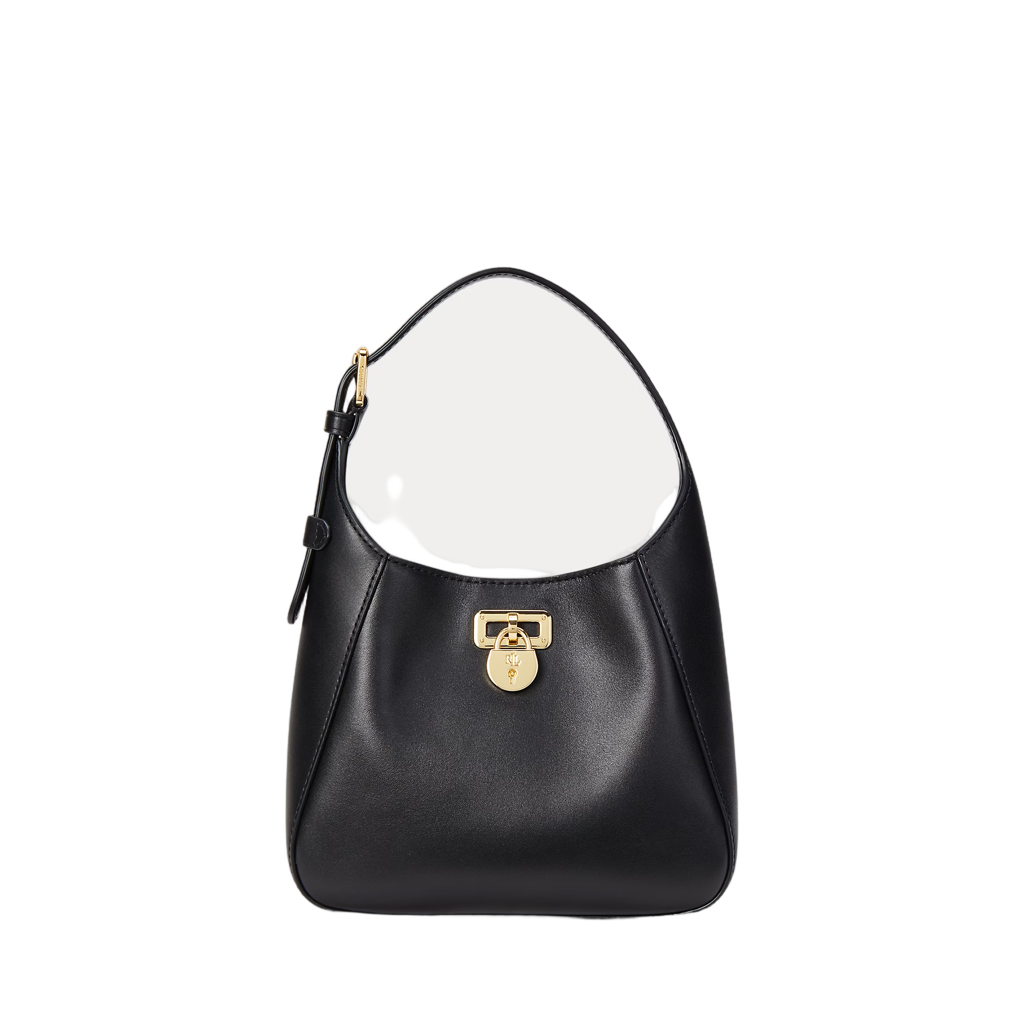 Compact Black Leather Shoulder Bag