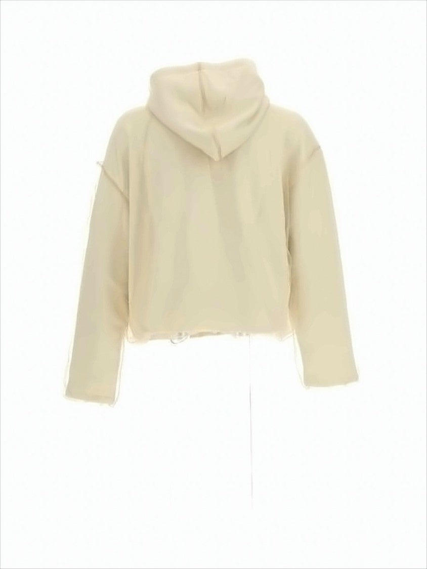 Cropped Hooded Sweatshirt with Embellished Heart Logo