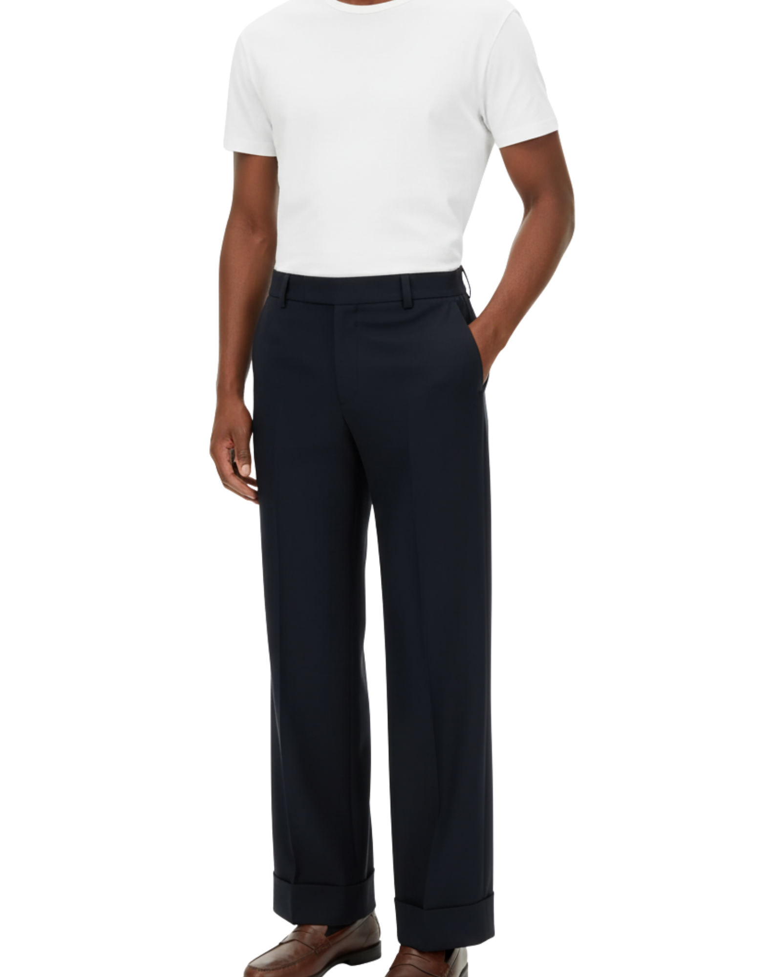 Tailored Trousers With Cuffed Hem