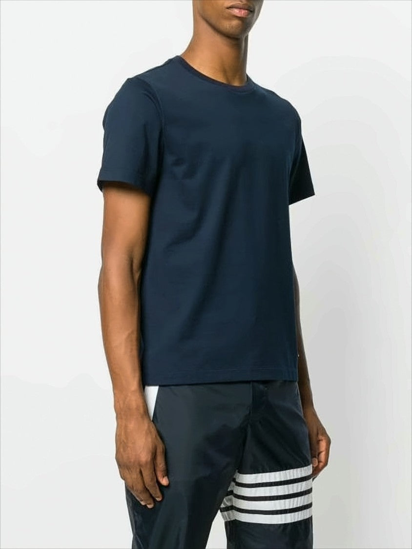 Short-Sleeved Cotton T-Shirt with Signature Stripe