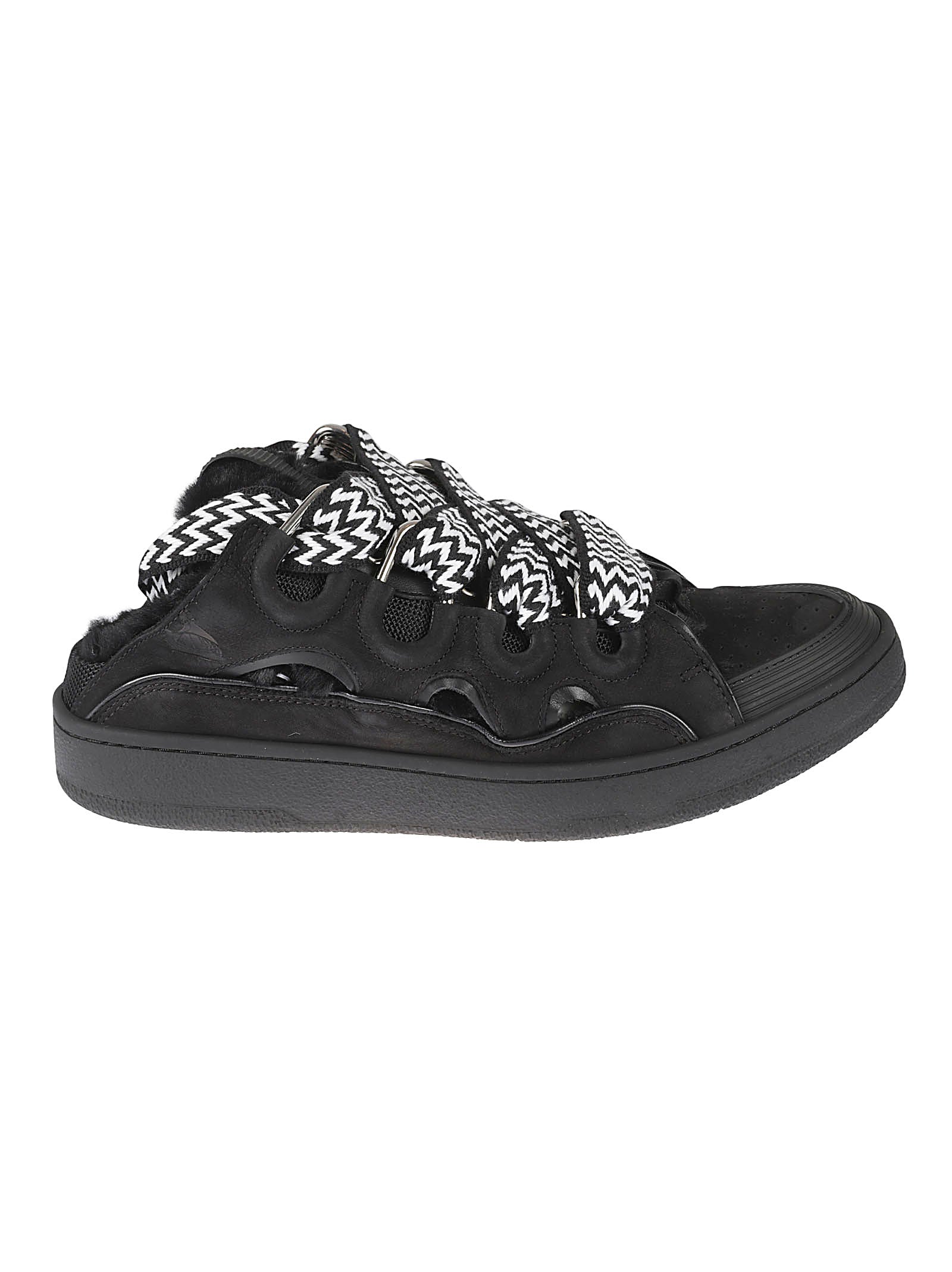 Low-Top Black Leather Sneakers
