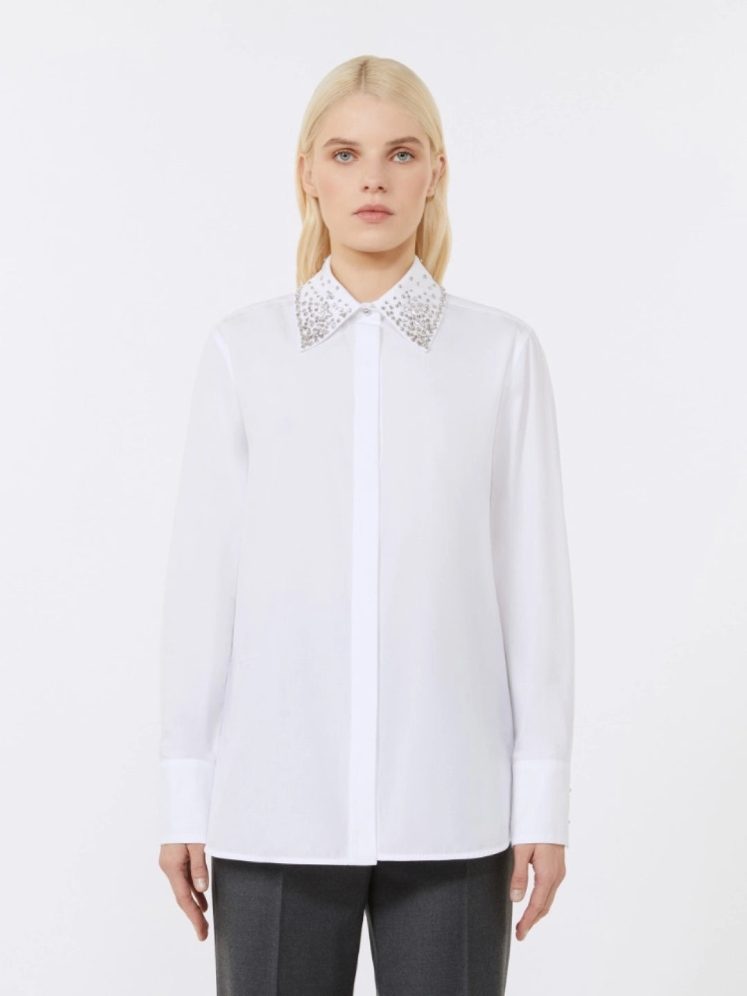 Optical White Silk Blend Shirt