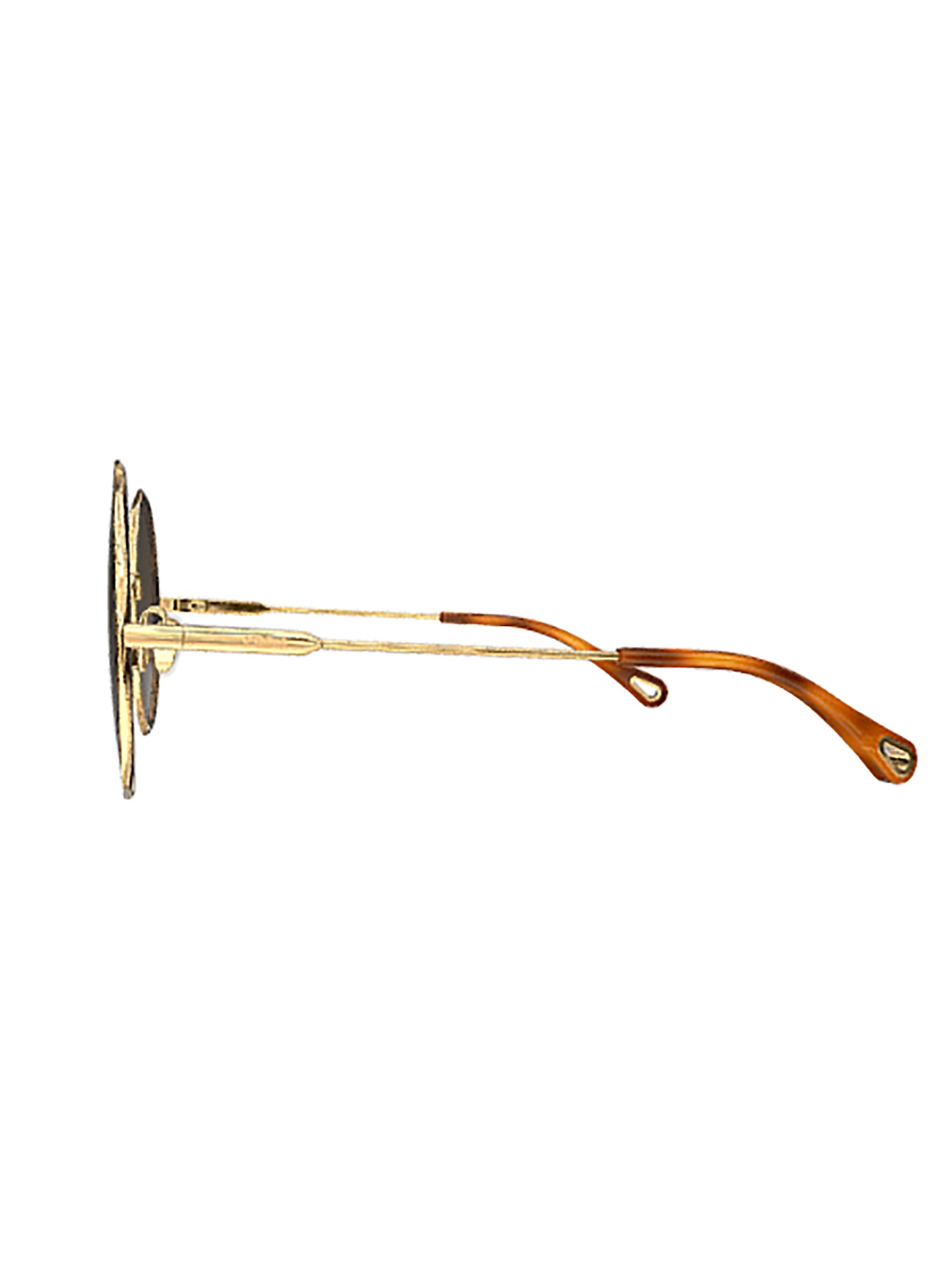 Round Gradient Lens Sunglasses with Wavy Metallic Frame