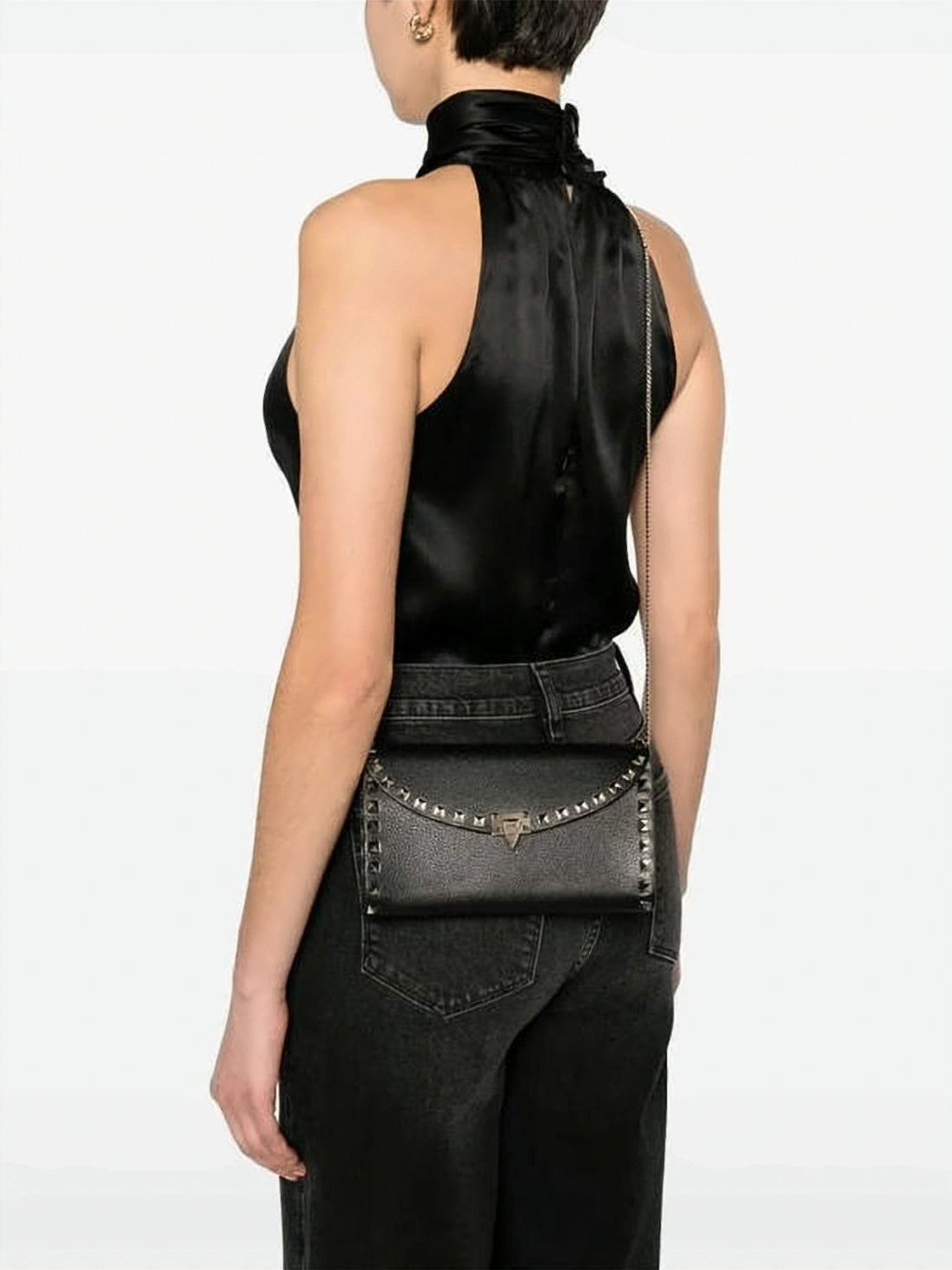 Textured Calf Leather Shoulder Bag