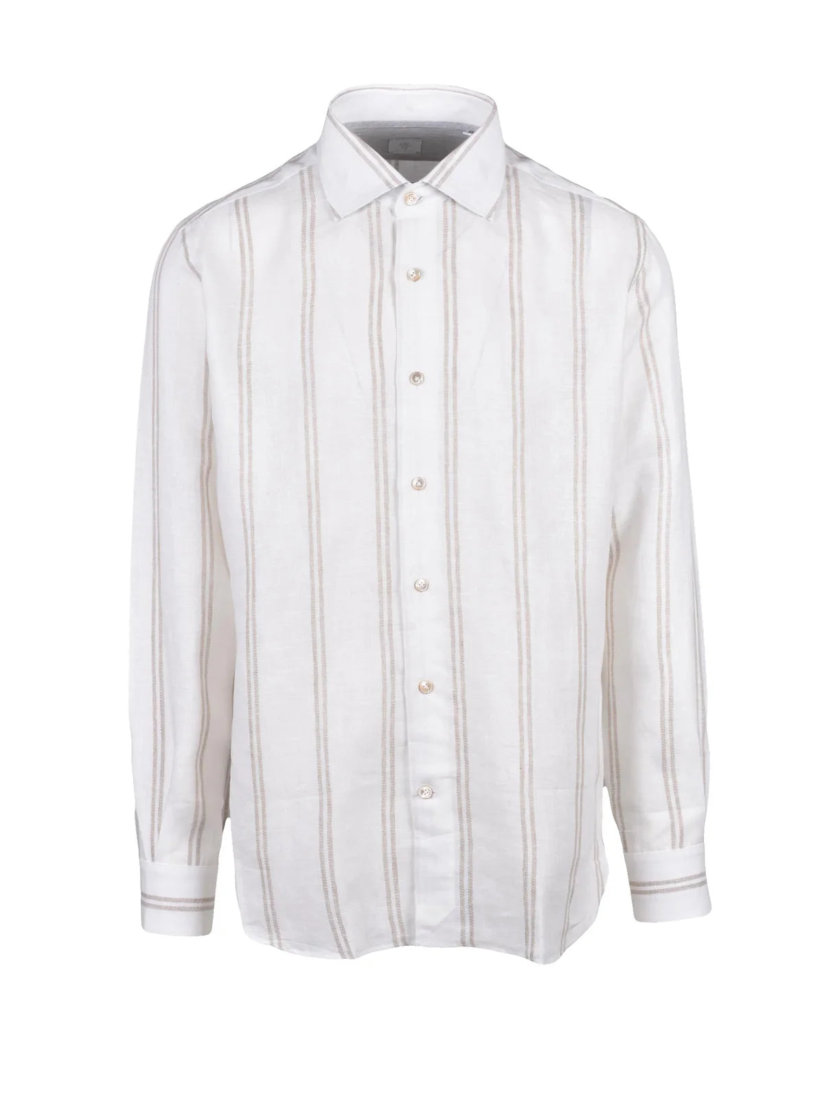 White Beige Linen Gauzed Shirt
