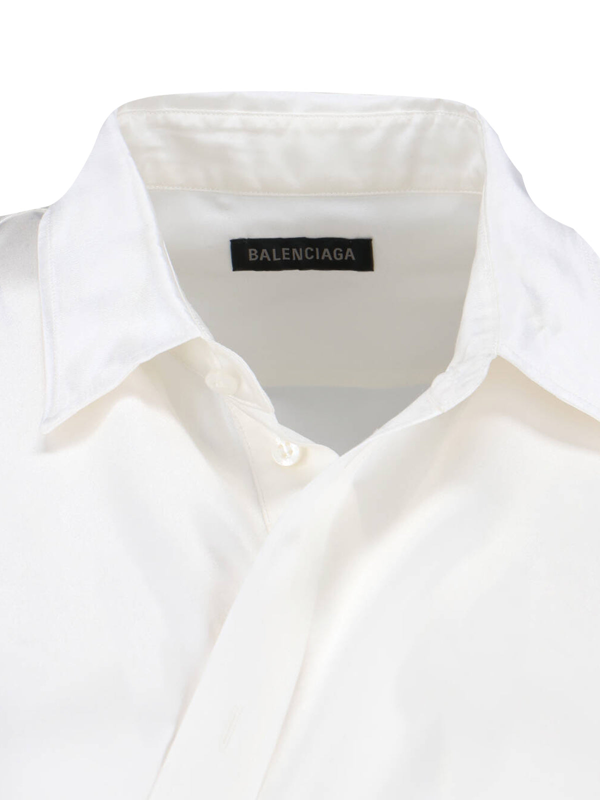 White Silk Shirt with Waist Detail