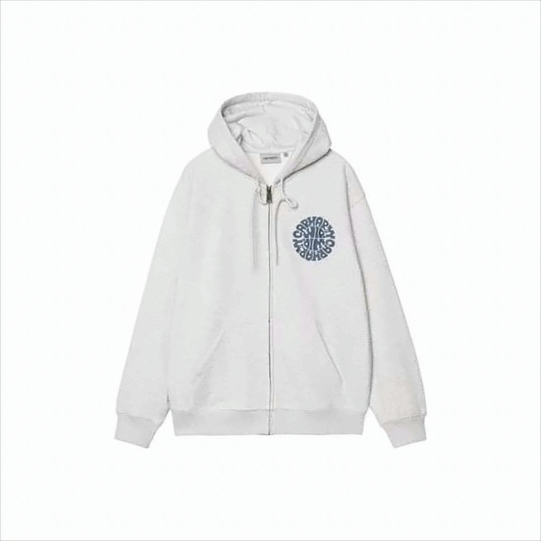 Zip-Up Hoodie with Circular Graphic Logo
