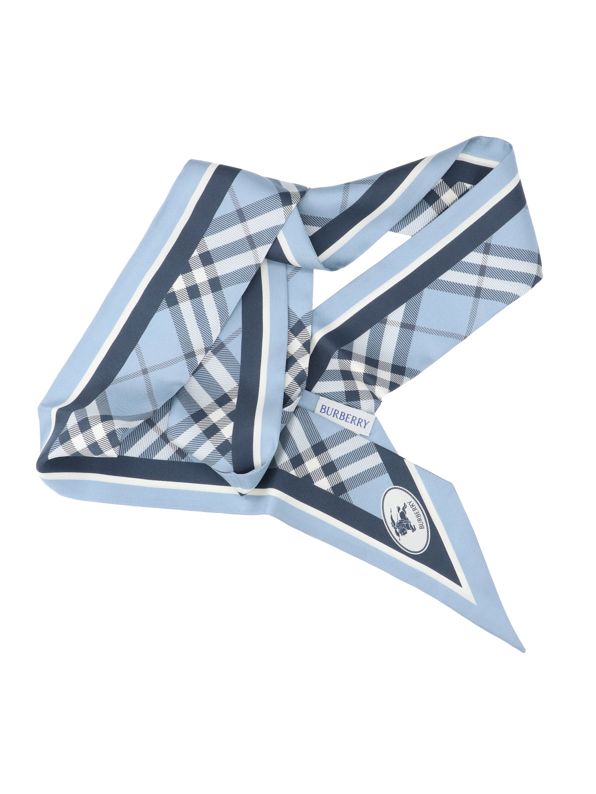 Blue EKD Check Mulberry Silk Scarf