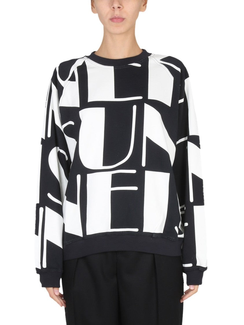 Oversized Graphic Print Crewneck Sweatshirt