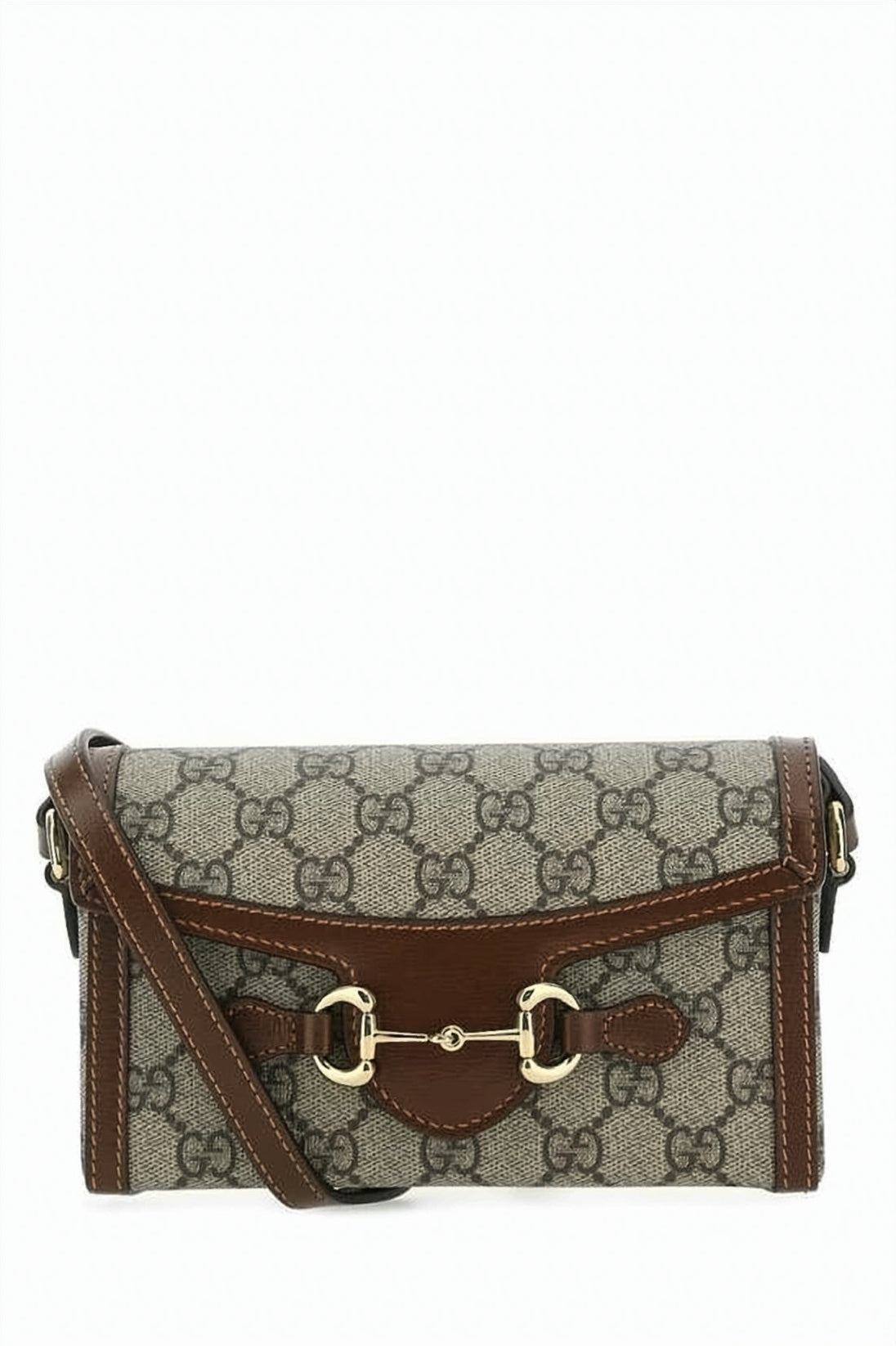 Mini Rectangular Shoulder Bag with Monogram Canvas and Leather Trim