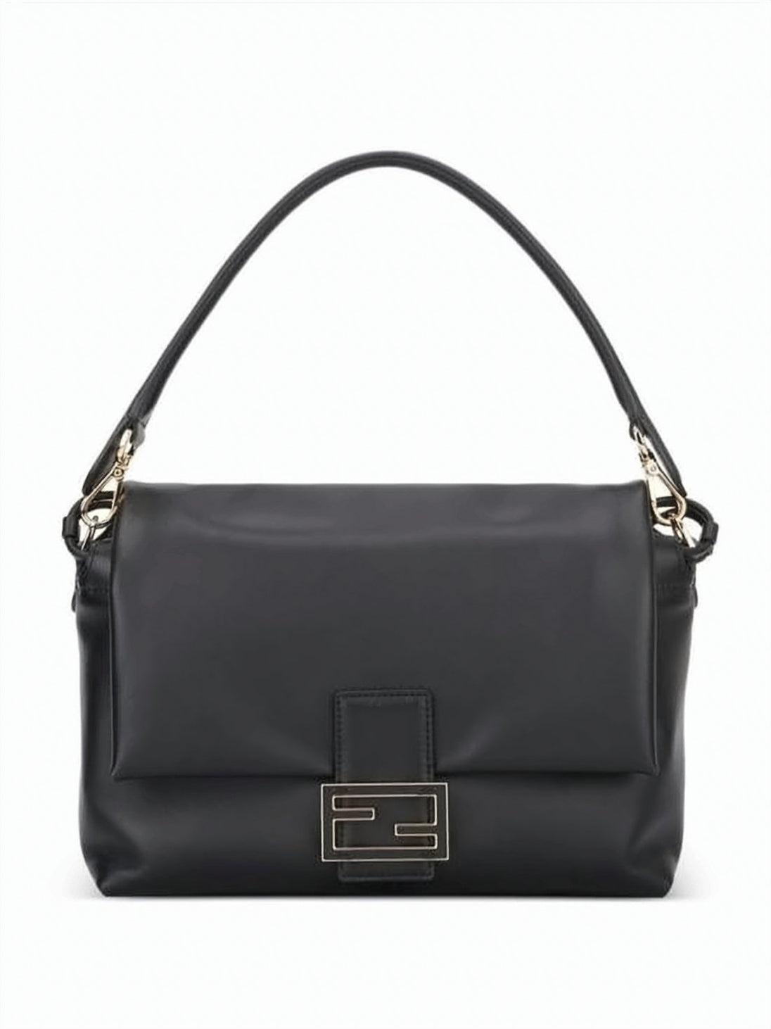 Medium Structured Handbag With Geometric Metal Clasp