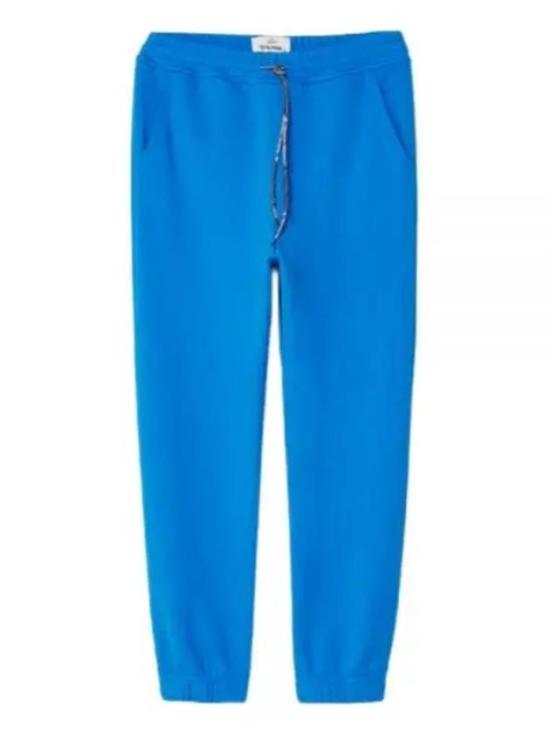 Blue Track Pants with Adjustable Drawstring