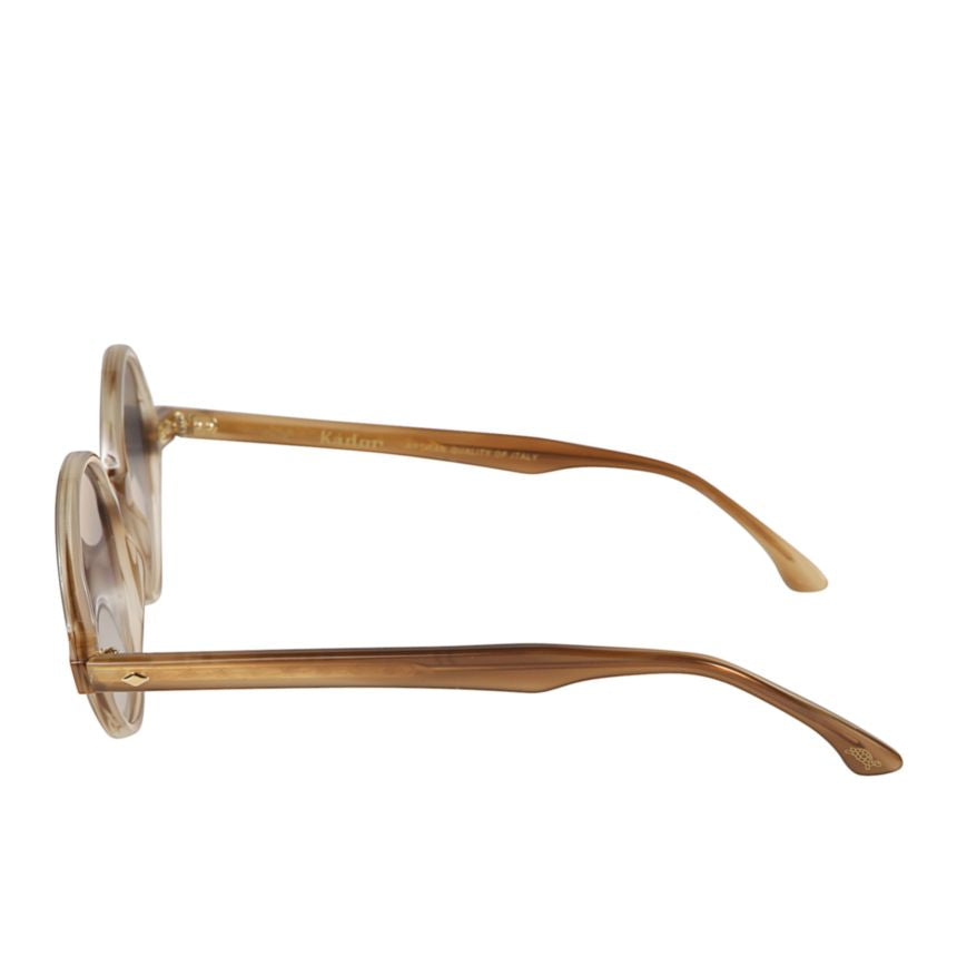 Rondo Gradient Tinted Round Sunglasses with Translucent Frame