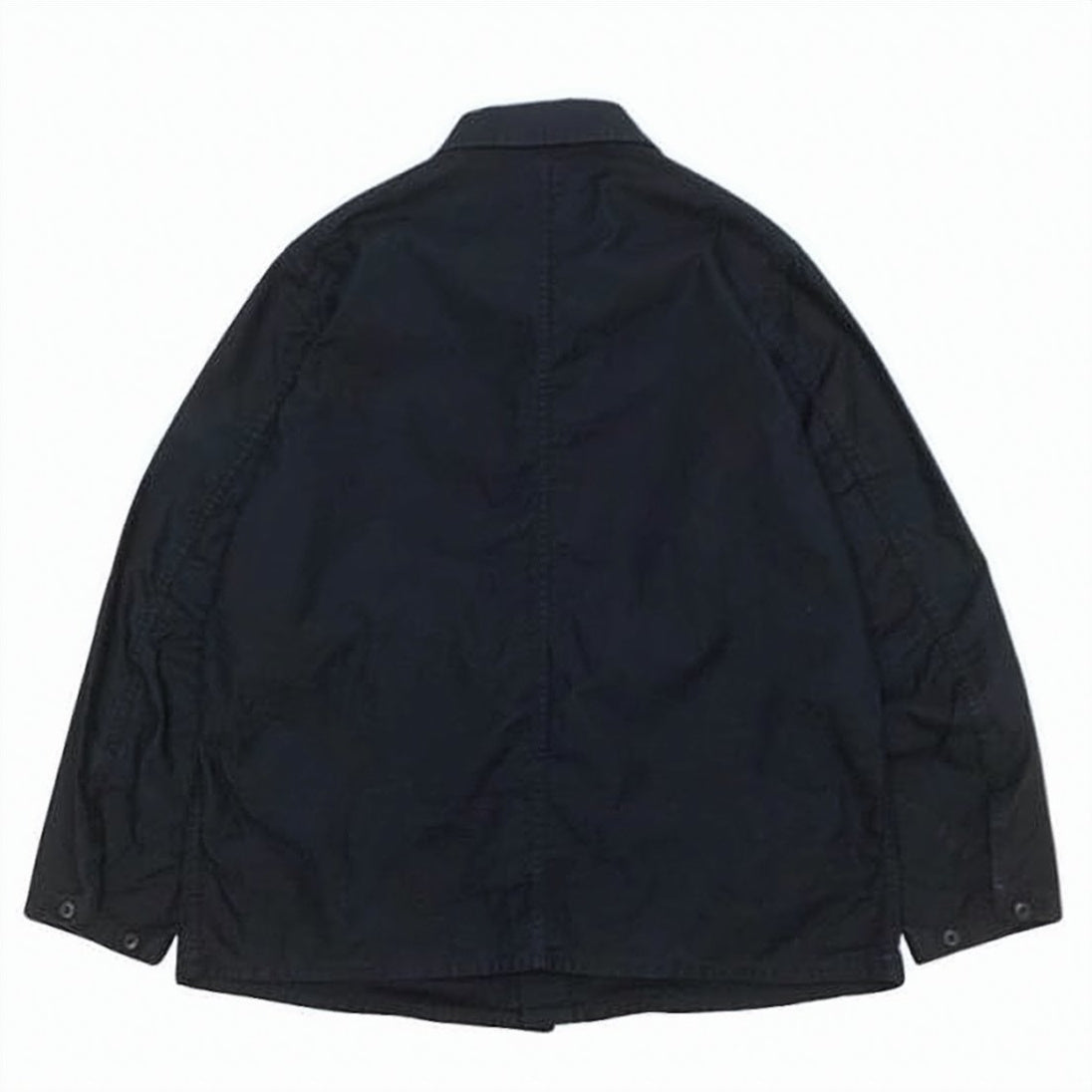 Button-Up Black Casual Jacket with Embroidered Detail