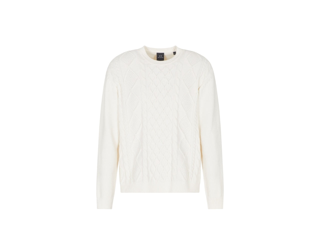 Three-Dimensional Textured Crew-Neck Sweater
