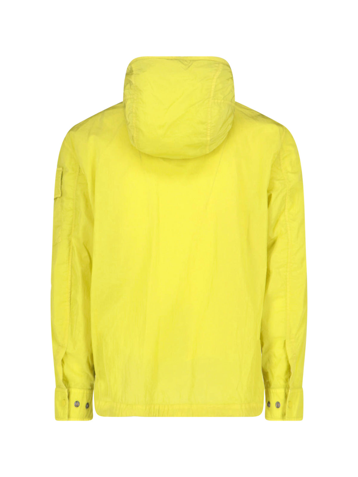 Modern Green Jacket With High Collar And Front Zipper Closure