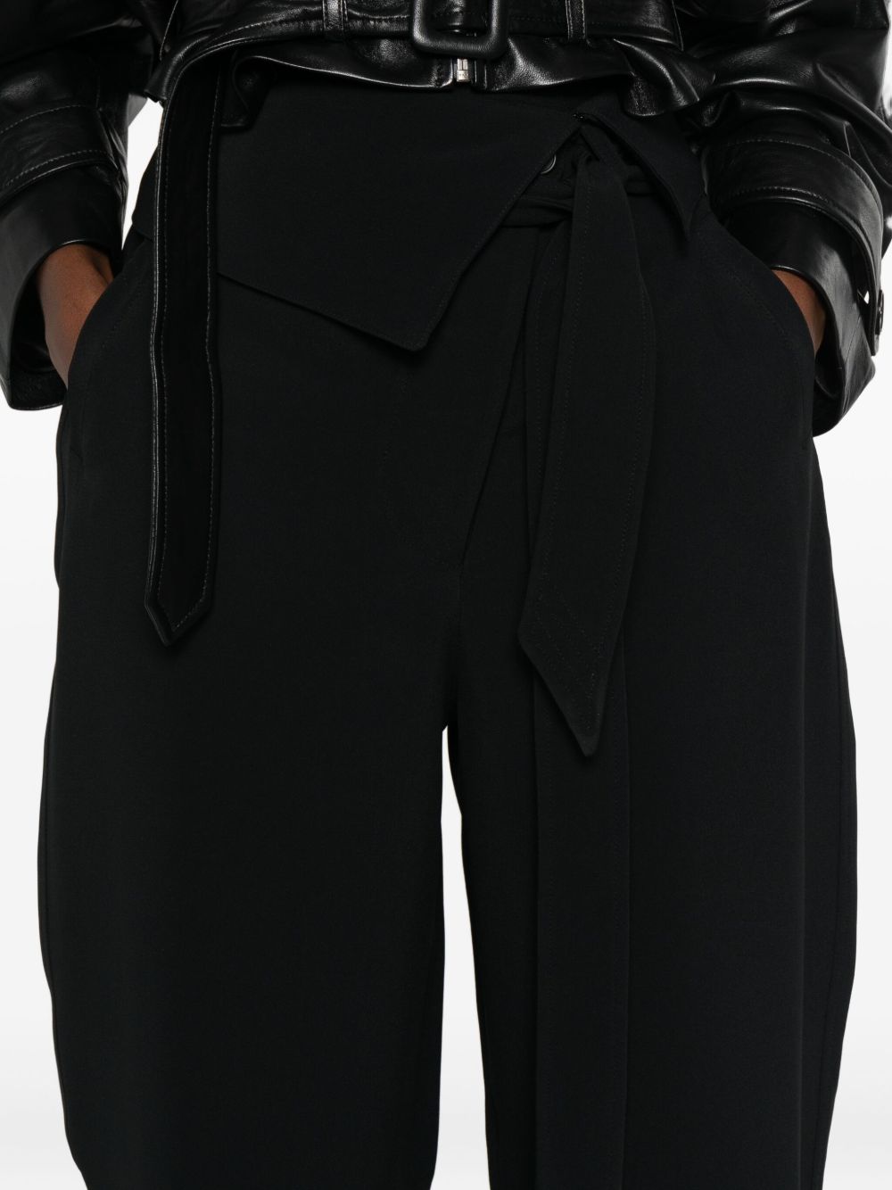 Tapered Leg Harem Pants With Matching Belt