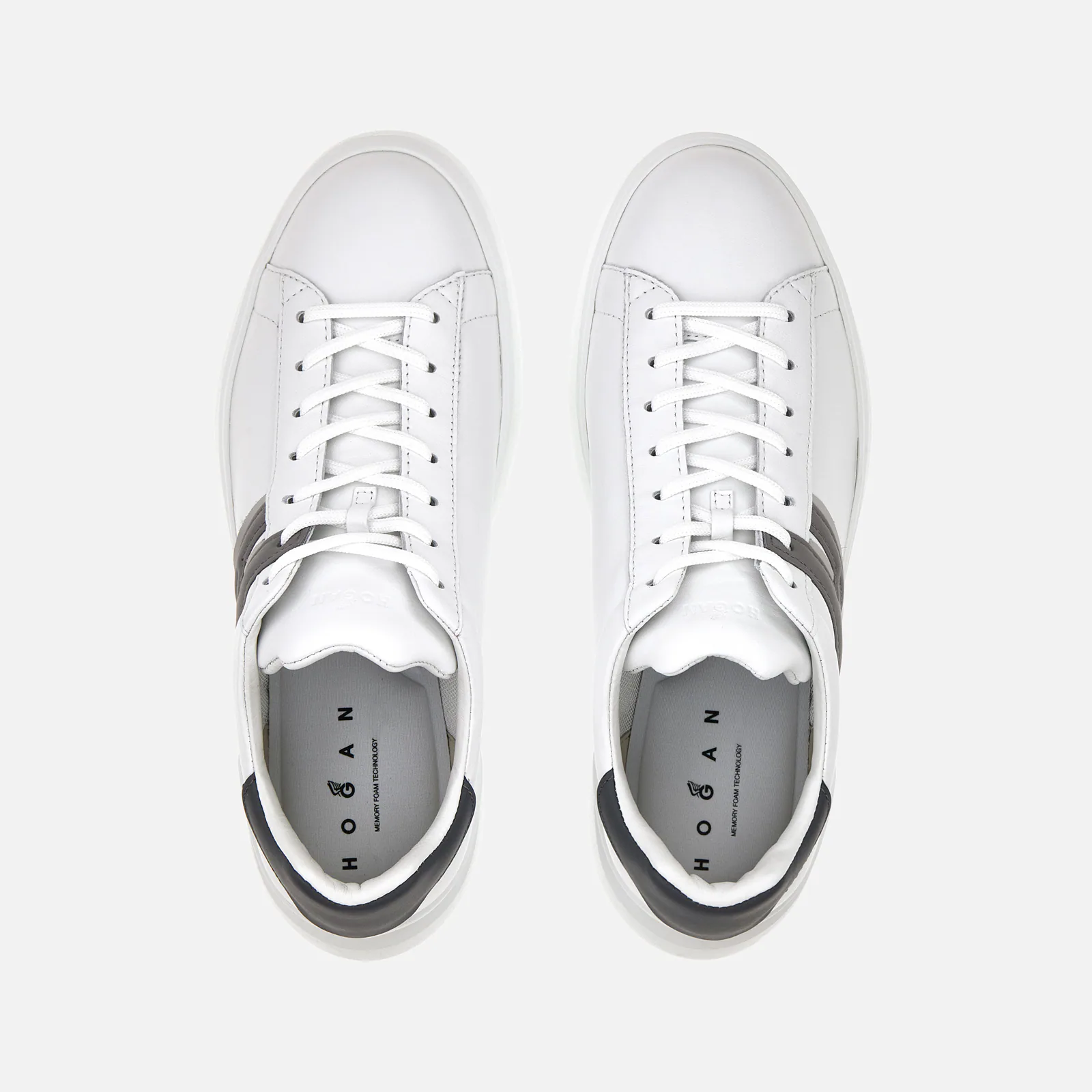 Refined Leather Sneakers With Contrasting 'H' Detail