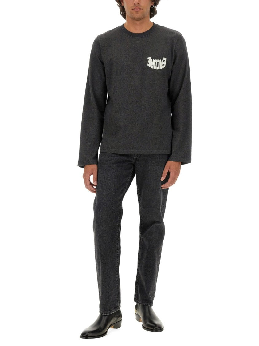 Logo-Embellished Grey Regular Fit T-Shirt