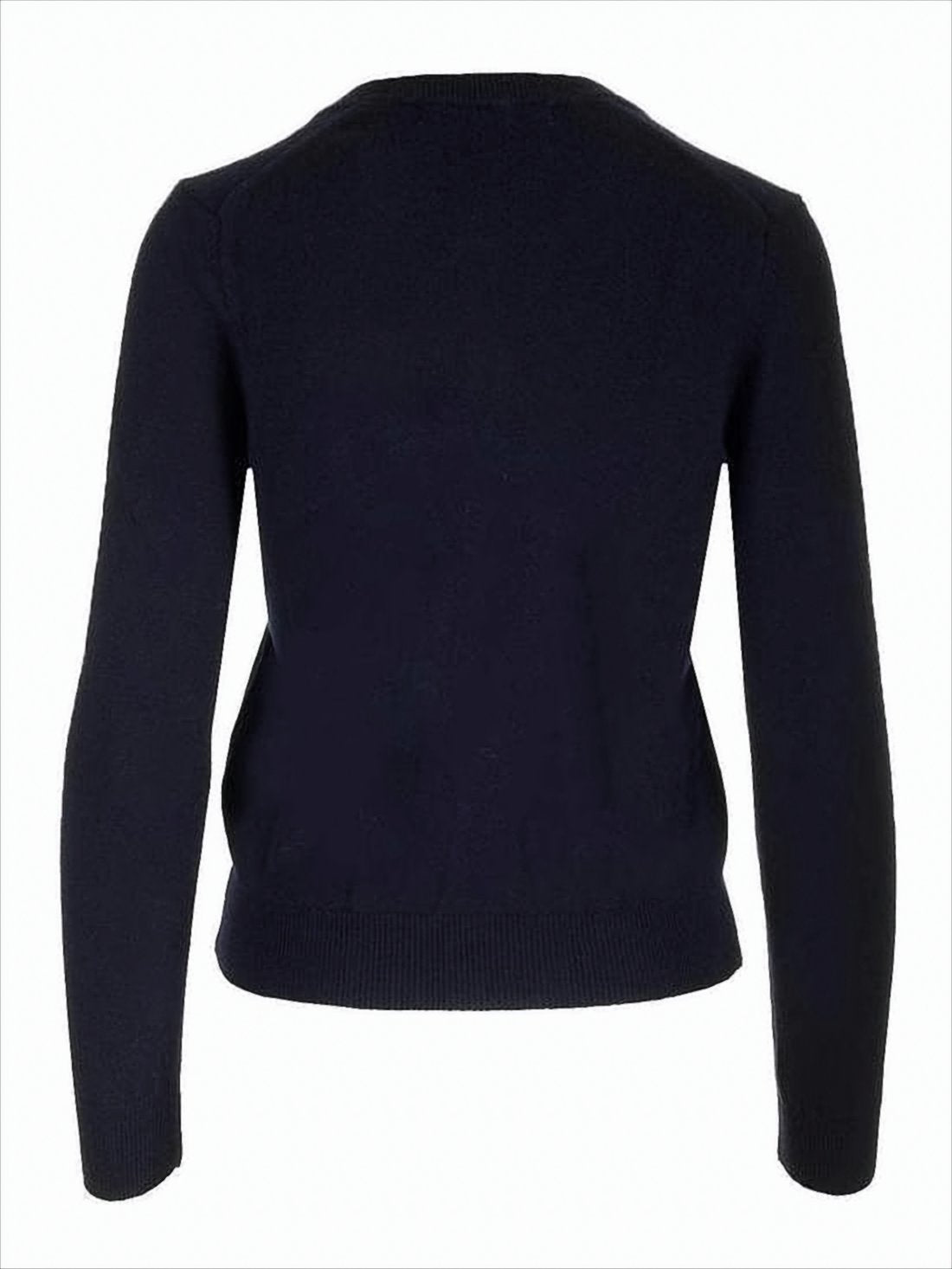 Button-Up Fitted Wool Cardigan with Heart Motifs