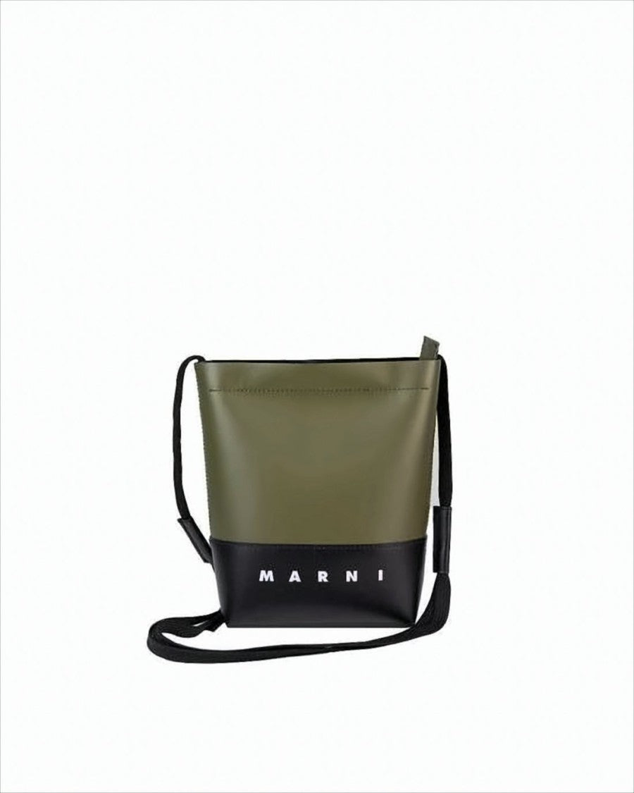 Two-Tone Structured Crossbody Bag with Adjustable Strap