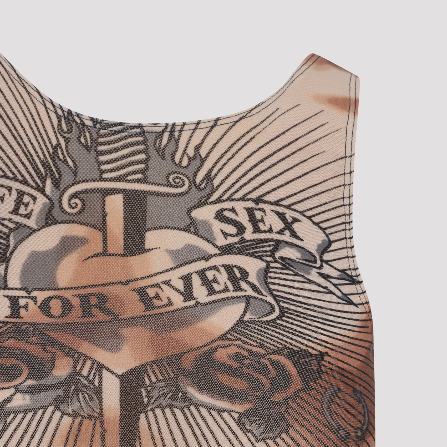 Tattoo-Inspired Fitted Sleeveless Top