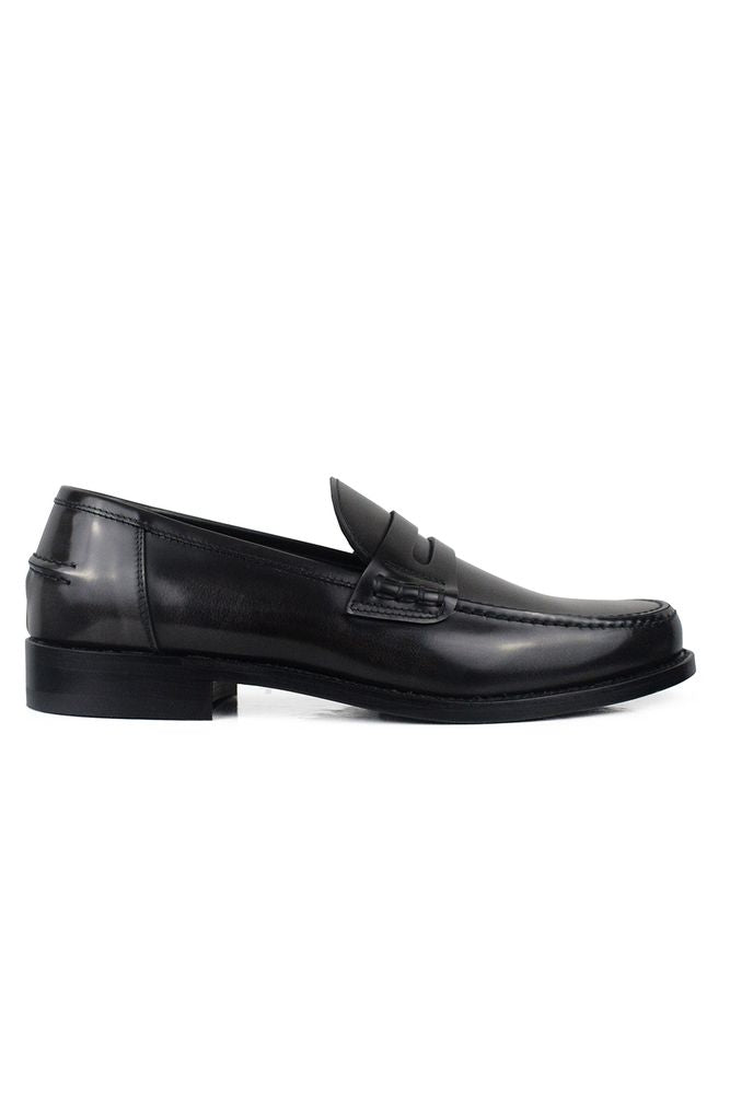 Shiny Grey Calfskin Leather Moccasins