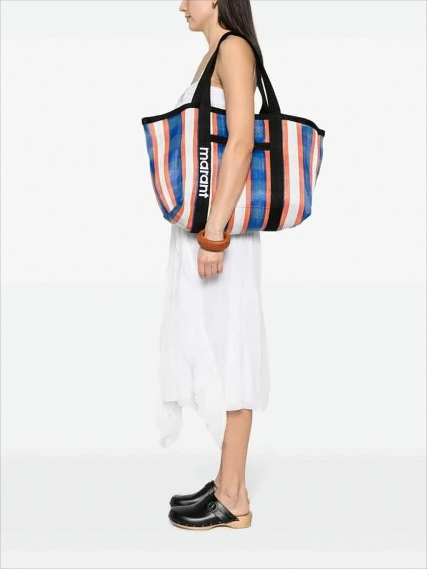 Large Rectangular Shoulder Bag with Plaid Design
