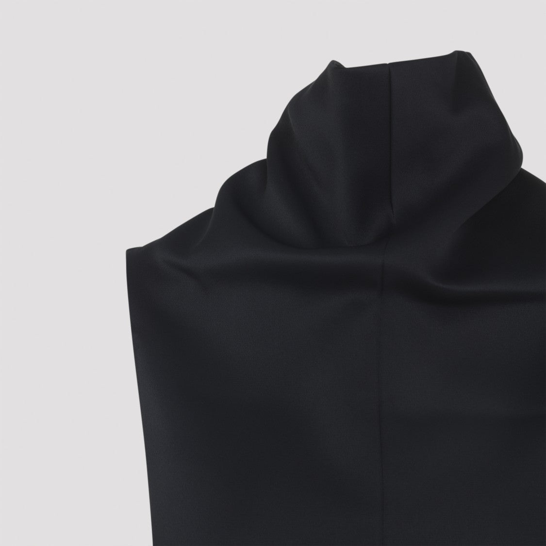 Sleeveless Black Dress With Draped Neckline