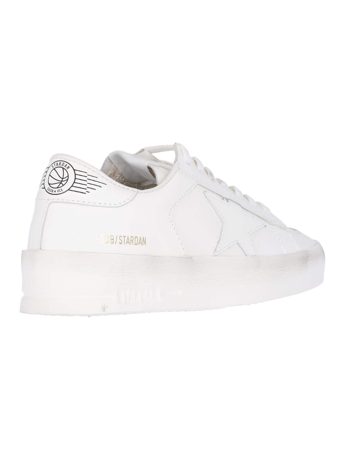 White Stardan Worn Calf Leather Sneakers