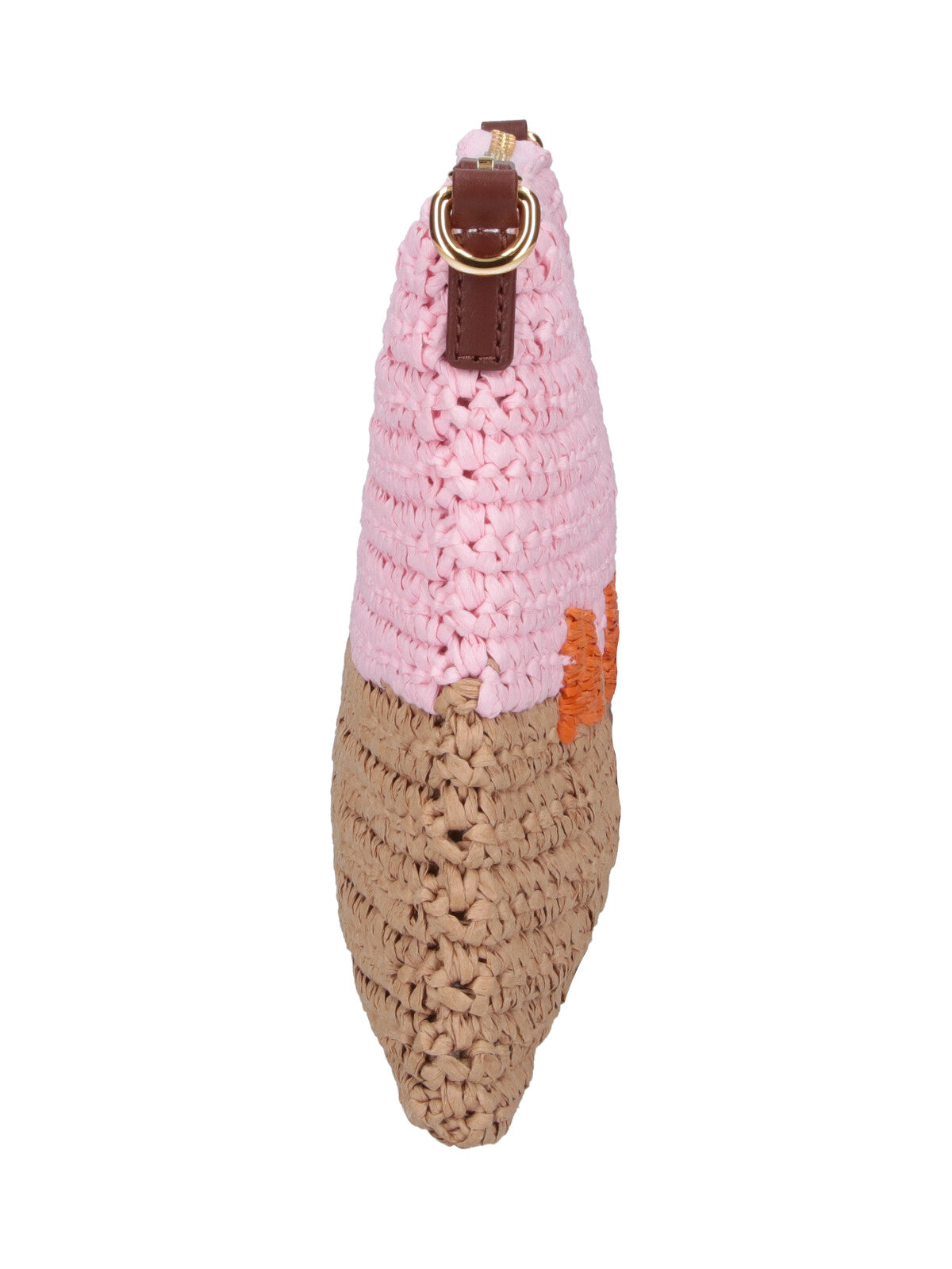 Pink Seaside Woven Raffia Pouch