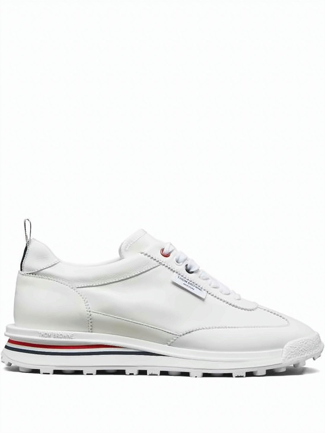 Tricolor Detail Leather Thom Browne Sneakers