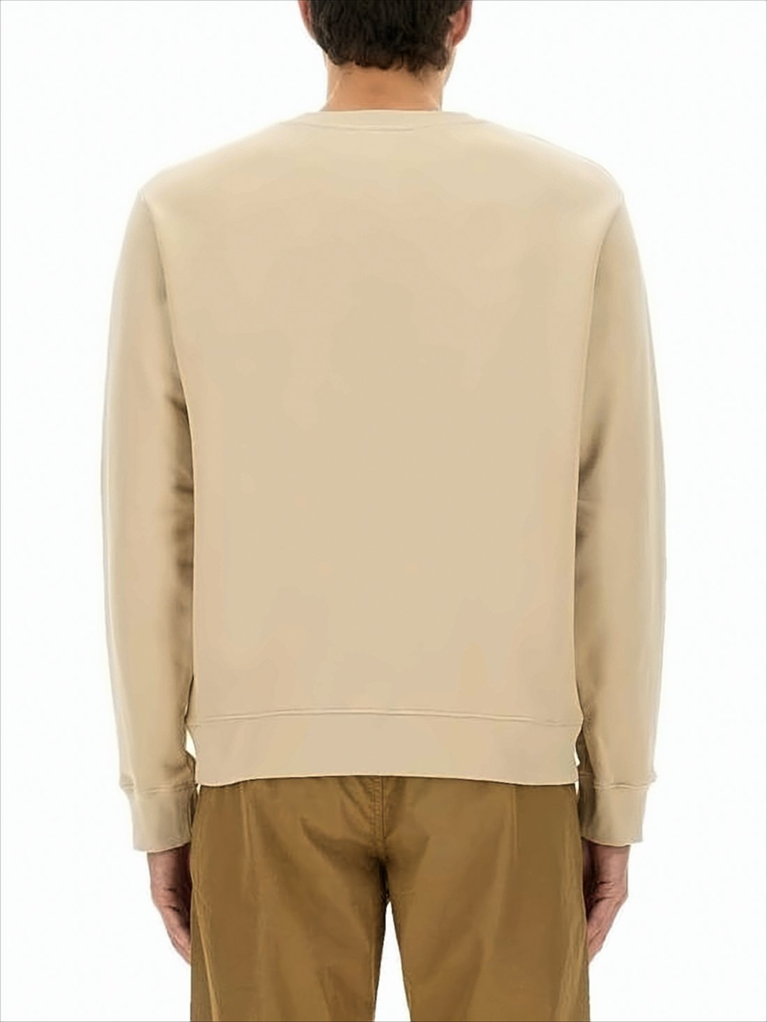 Relaxed-Fit Long-Sleeve Crewneck Sweatshirt with Tonal Embroidery