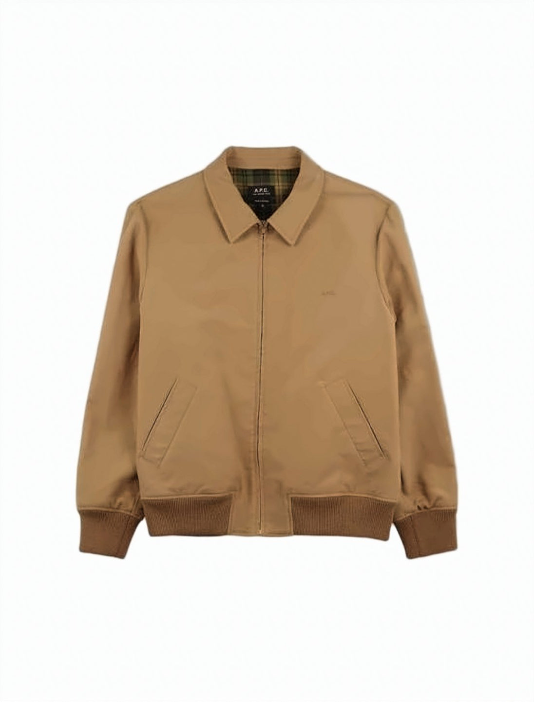 Structured Brown Jacket with Zipper Closure
