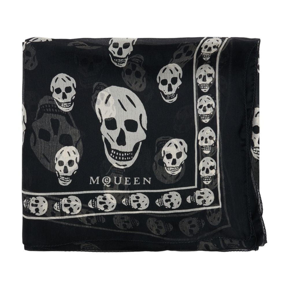 Ca Skull Scarf - Alexander McQueen - Silk - Black