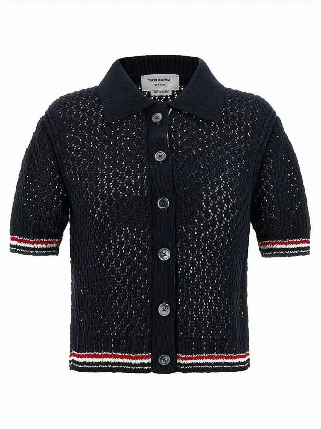 Textured Knit Polo Shirt with Classic Collar
