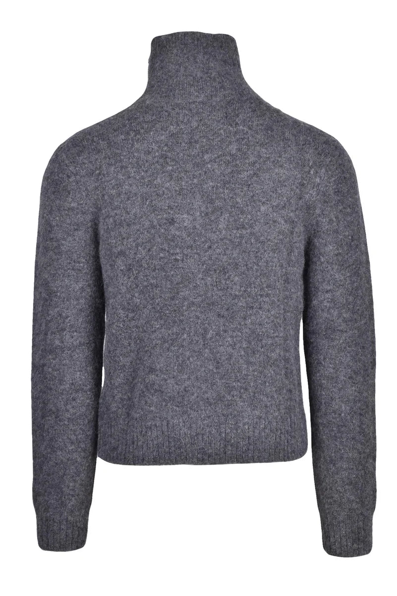 Alpaca Zip Sweater - Grey