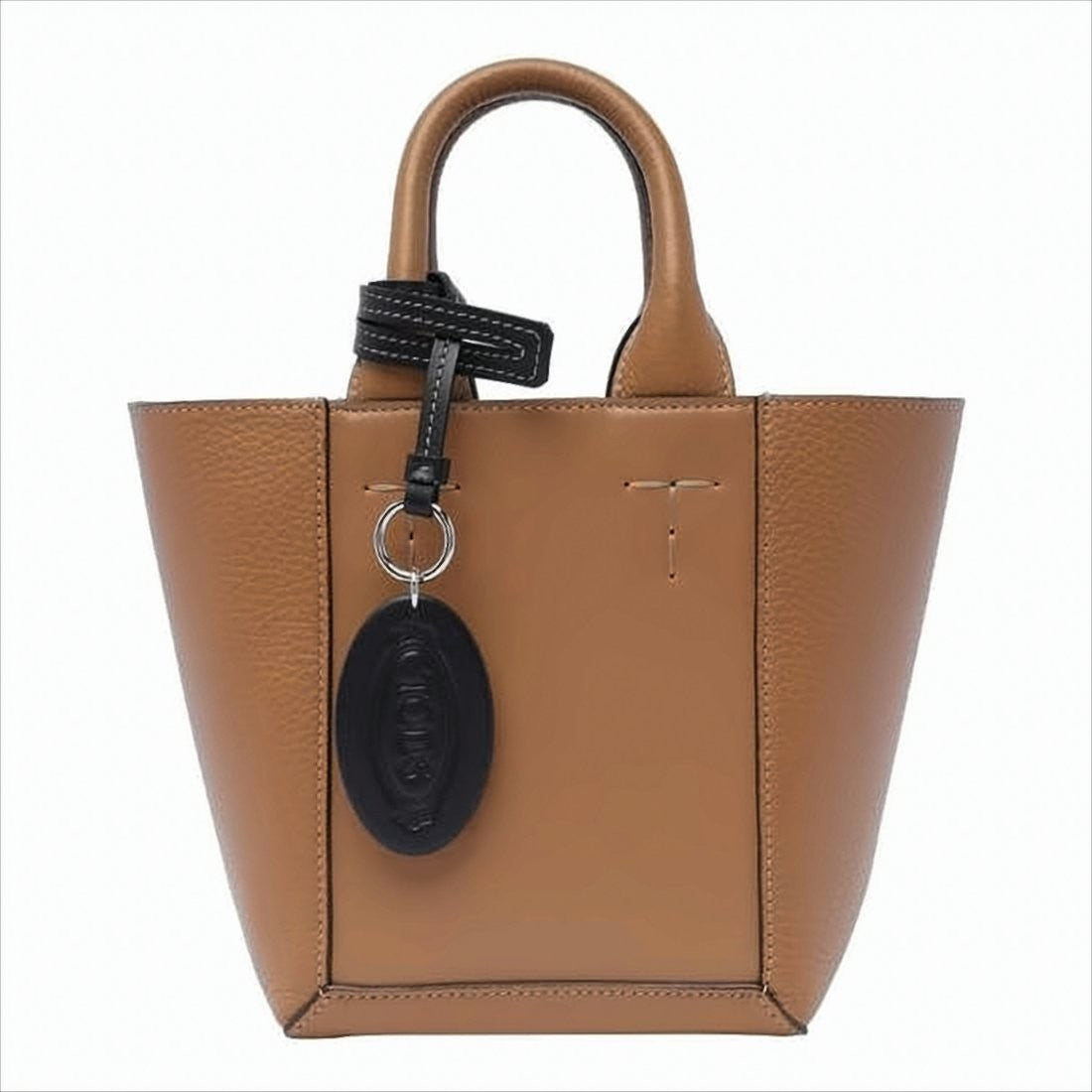 Textured Leather Tote Bag with Detachable Strap