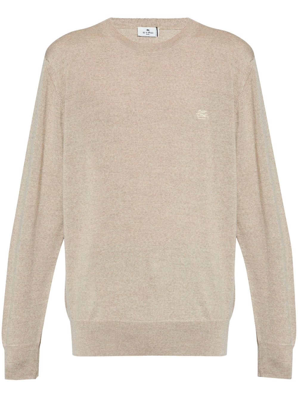 Crew Neck Neutral Beige Wool Sweater