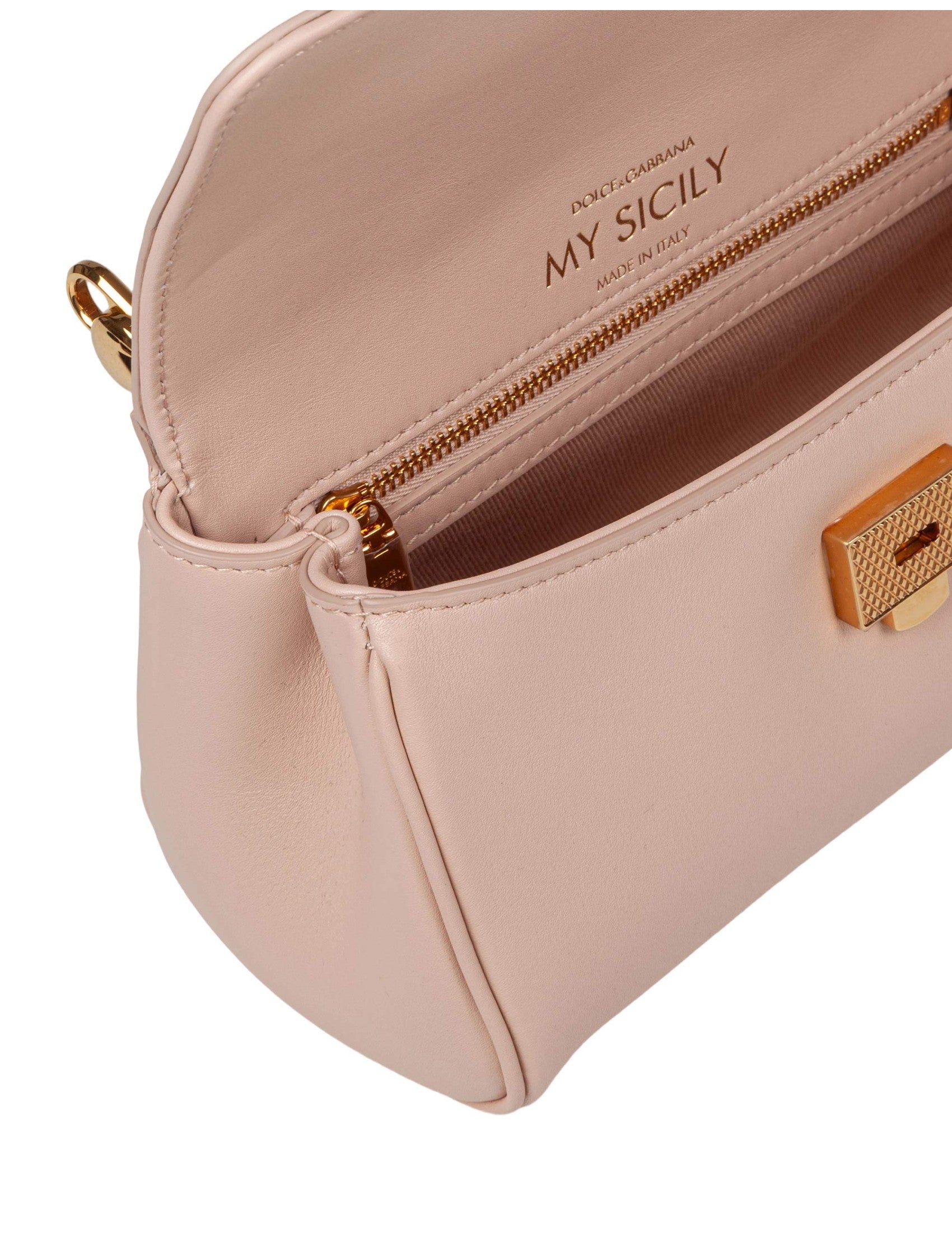 Sicily Handbag In Nude Leather