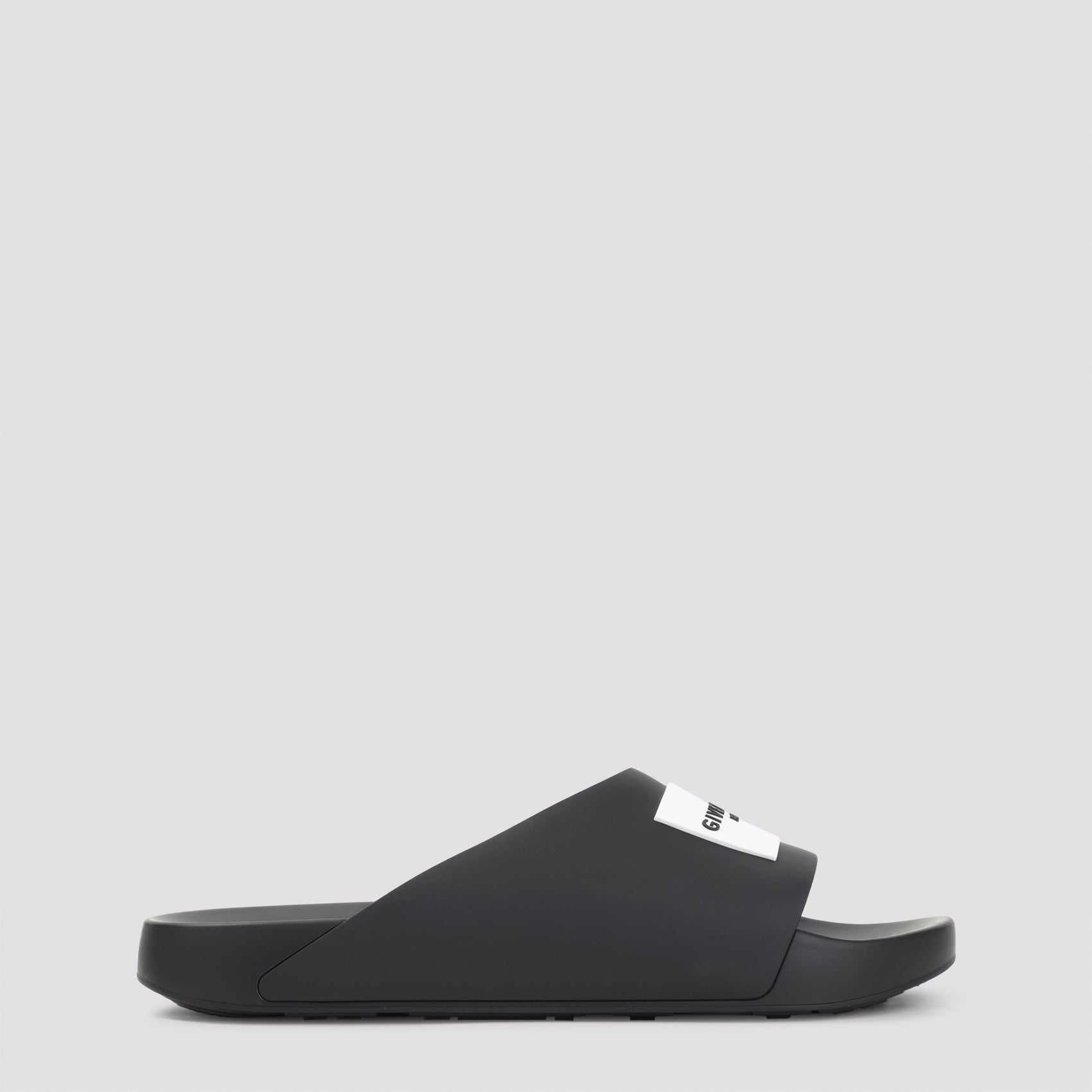 Black Slide Sandals with Wide Strap