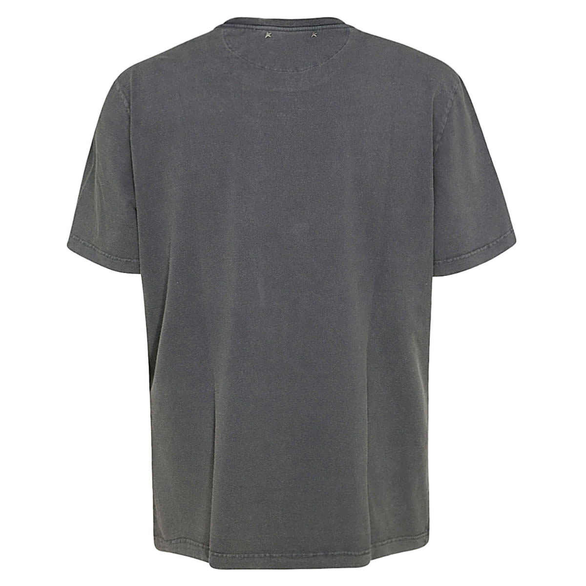 Short-Sleeved Crew Neck T-Shirt with Distressed Print