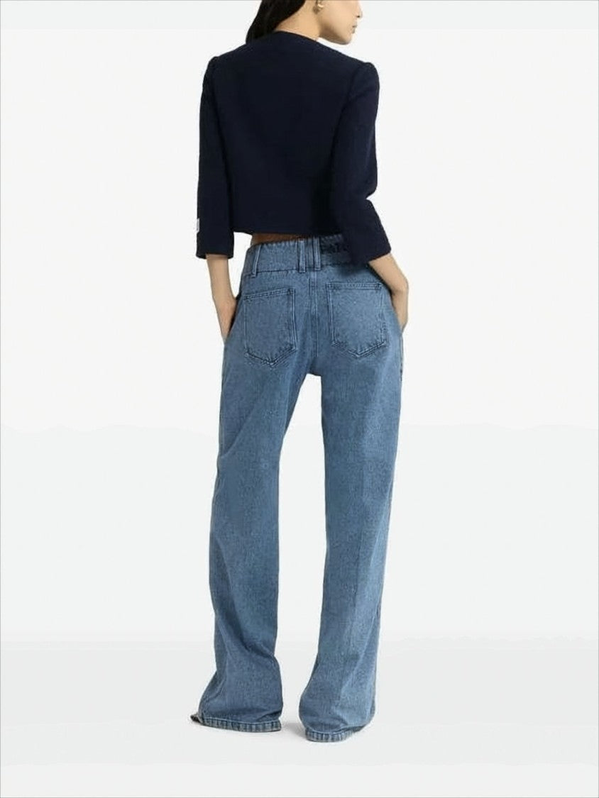 Boxy Cropped Jacket with Textured Fabric