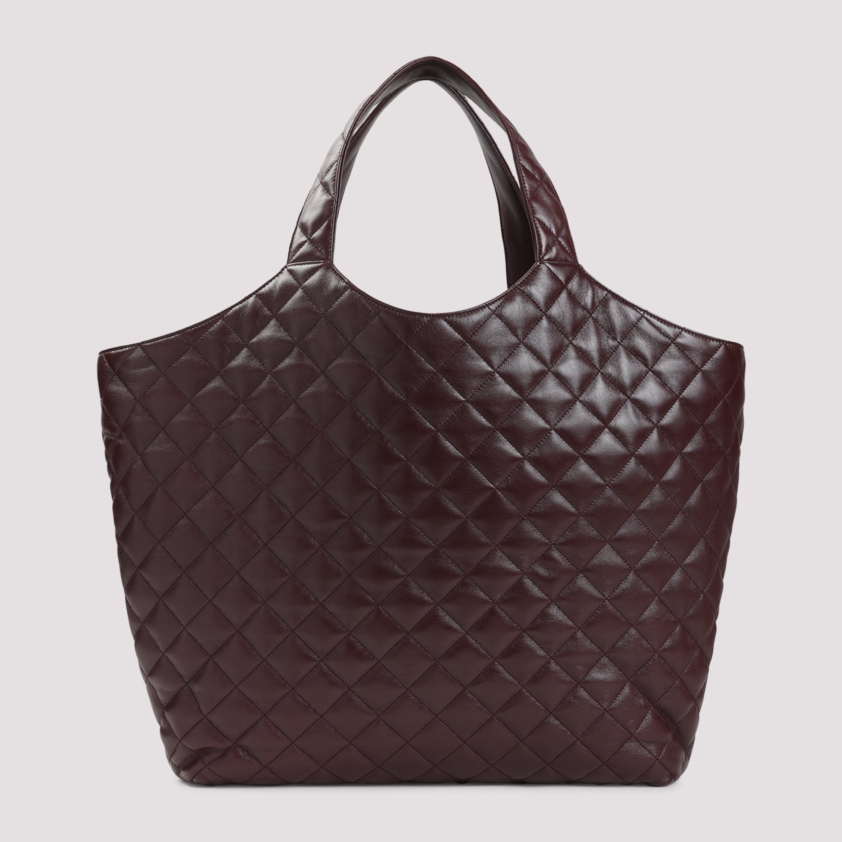Diamond-Quilted Lamb Leather Tote Bag