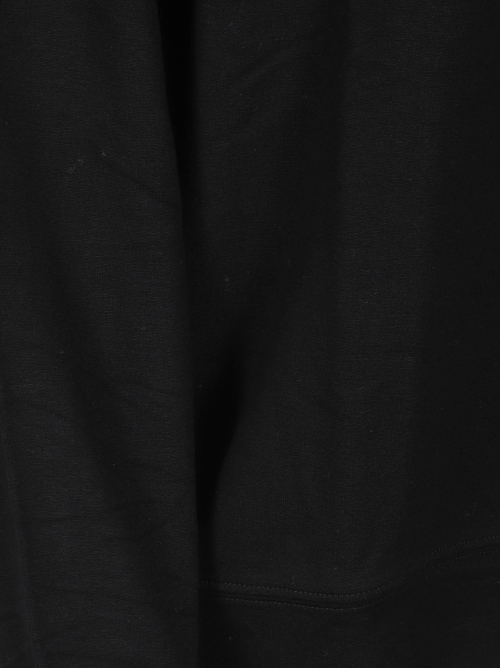 Cropped Black Sweatshirt with Round Neckline