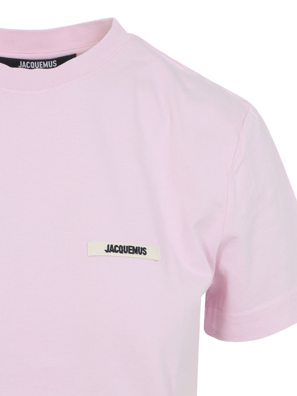 Short-Sleeved Pink Top With Grosgrain Detail
